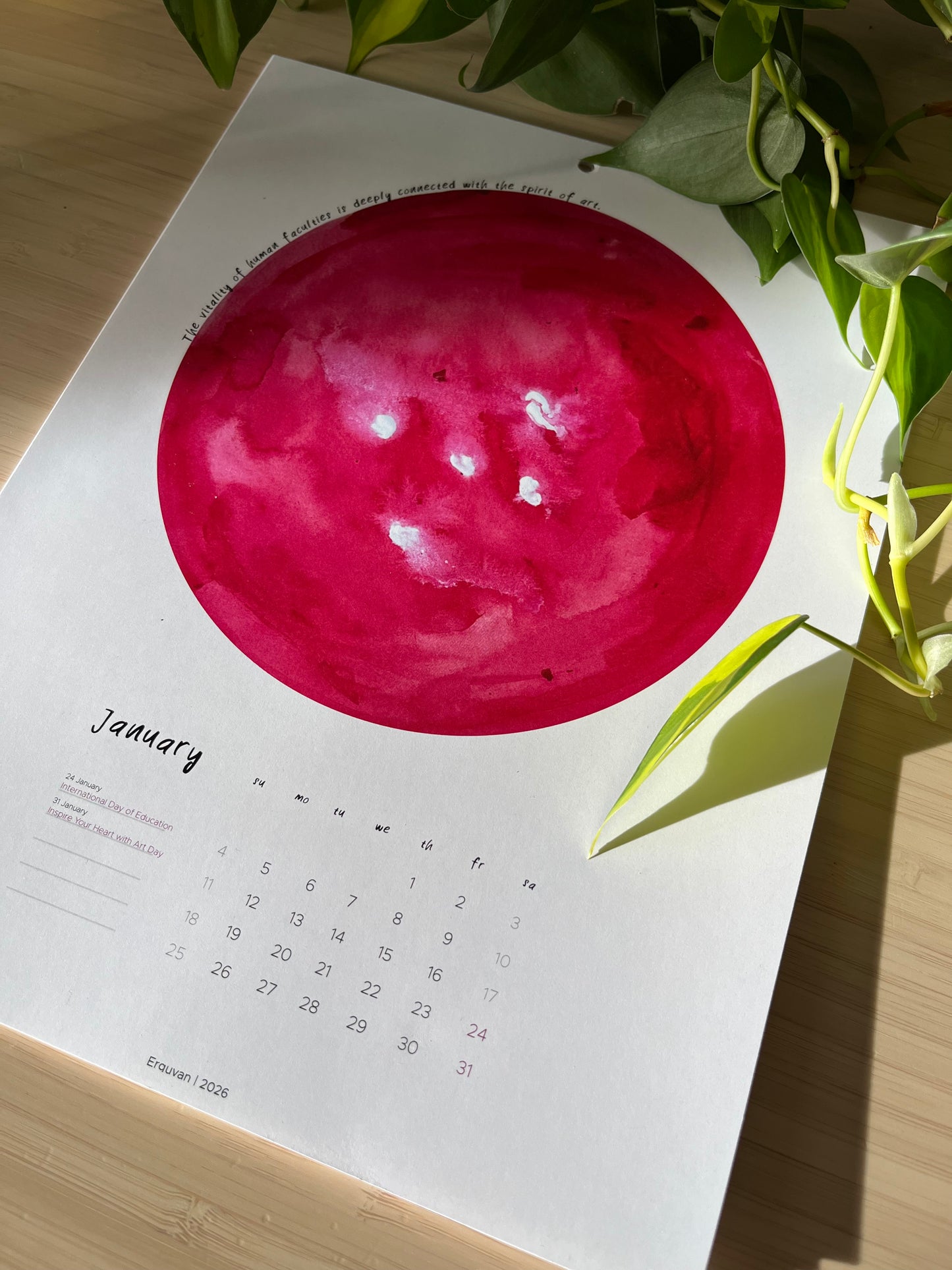 Erguvan Wall Calendar 2026