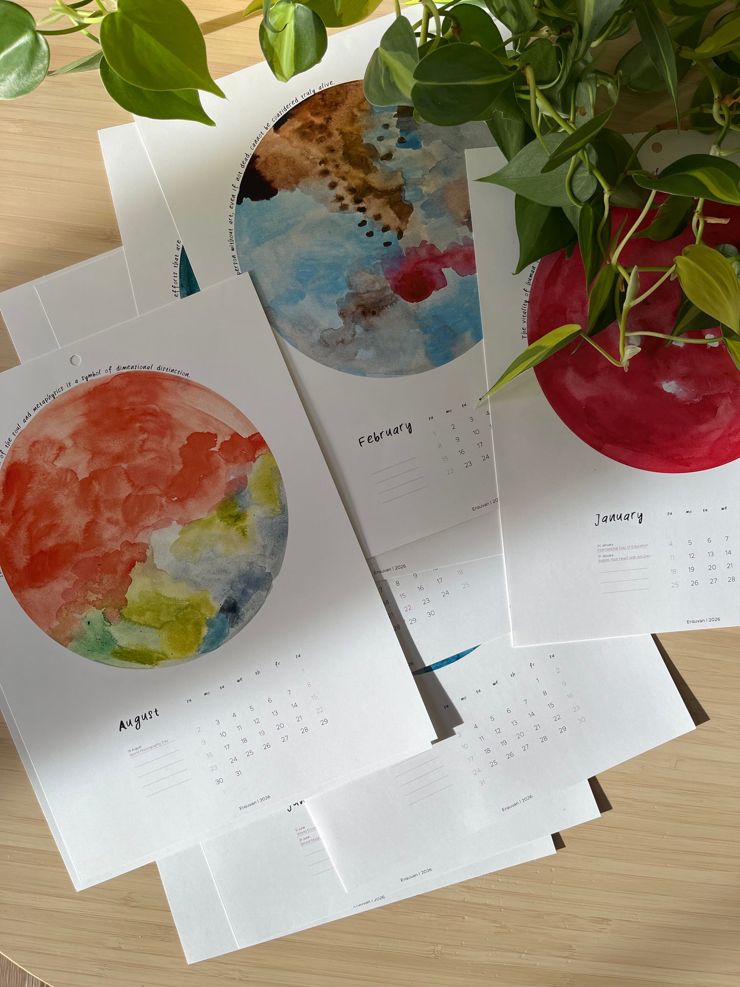 Erguvan Wall Calendar 2026