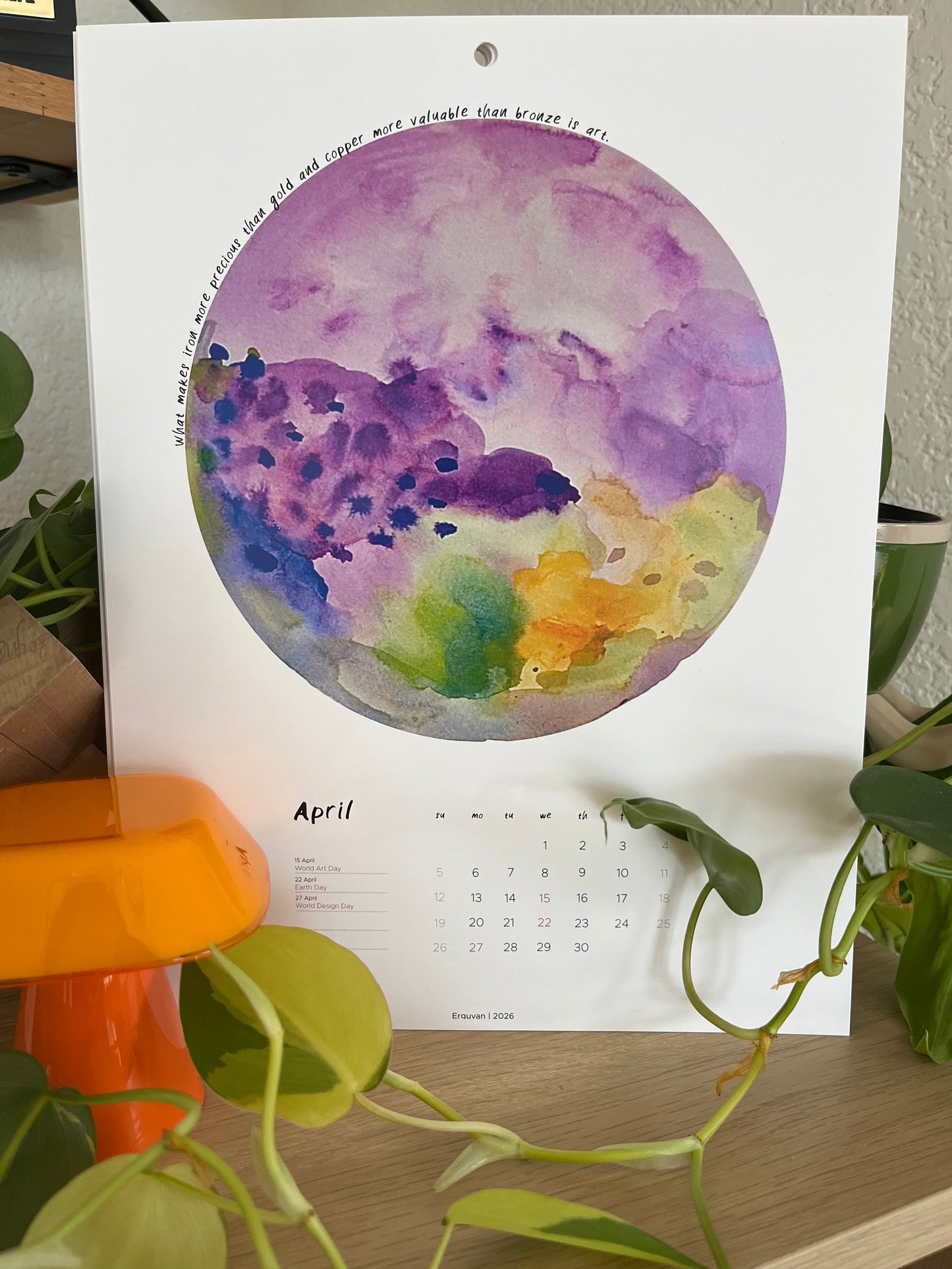 Erguvan Wall Calendar 2026